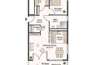 Wohnung mieten in 76287 Rheinstetten, Hochwertige 3-Zimmer-Neubauwohnung mit Terrasse, EBK & TG in Rheinstetten