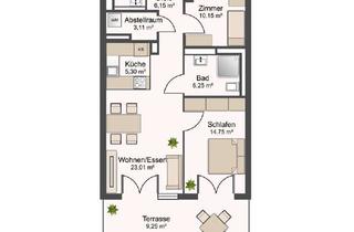 Wohnung mieten in 76287 Rheinstetten, Moderne 3-Zimmer-Neubauwohnung mit Terrasse, EBK & TG in Rheinstetten