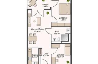 Wohnung mieten in 76287 Rheinstetten, Stilvolle 3-Zimmer-Wohnung mit Loggia, EBK & TG-Stellplatz in Rheinstetten