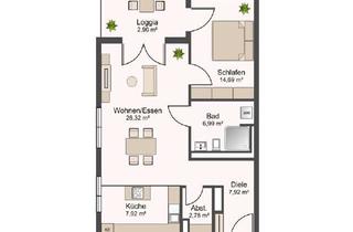 Wohnung mieten in 76287 Rheinstetten, Helle 2-Zimmer-Neubauwohnung mit Loggia, EBK & Tiefgaragenstellplatz in Rheinstetten