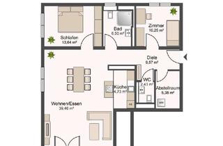 Wohnung mieten in 76287 Rheinstetten, Exklusive 3-Zimmer-Neubauwohnung mit Loggia, EBK & TG-Stellplatz in Rheinstetten