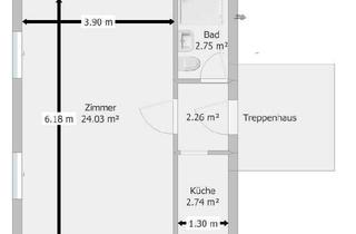 Wohnung mieten in 71384 Weinstadt, Einzimmer Wohnung für Single/Pendler NR ohne Haustiere