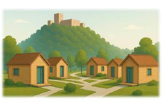 Haus mieten in Geisweg, 97780 Gössenheim, Wohnen unter der Homburg in moderner Tiny-Haus-Wohnanlage