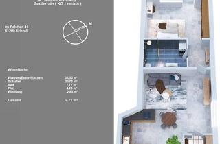 Wohnung mieten in 61209 Echzell, Kernsaniert Erstbezug, 2 Zimmer mit EBK, Souterrain, FBH