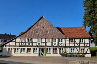 Haus kaufen in 37620 Halle, Großes Fachwerk-Anwesen für Wohnen und Gewerbe in Halle (Landkreis Holzminden)