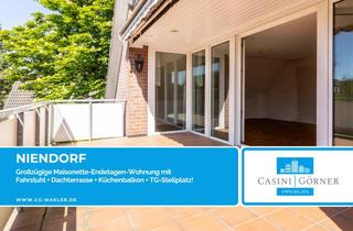 Wohnung kaufen in 22459 Niendorf, Großzügige Maisonette-Endetagen-Wohnung mit Fahrstuhl + Dachterrasse + Küchenbalkon + TG-Stellplatz!