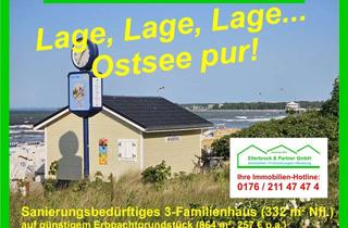 Haus kaufen in Bergstraße, 23669 Timmendorfer Strand, Sanierungsbedürftiges Dreifamilienhaus (günstige Erbpacht) in Strandnähe (1,2 km)