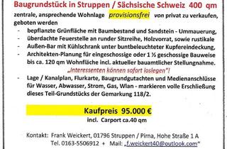Grundstück zu kaufen in Hohe Straße 1A, 01796 Struppen, Baugrundstück in Struppen 400 m²