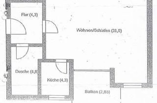 Wohnung mieten in 86916 Kaufering, Helle 1-Zimmer Wohnung mit Balkon im 5. OG in Kaufering