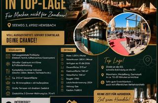 Gastronomiebetrieb mieten in Seeweg, 69502 Hemsbach, Restaurant in Top-Lage – Für Macher, nicht für Zauderer…