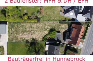 Grundstück zu kaufen in 32257 Bünde, 2 Baufenster für MFH & EFH / DH - Bauträgerfrei in Hunnebrock