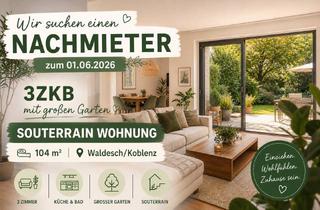 Wohnung mieten in 56323 Waldesch, Nachmieter gesucht: 3ZKB Wohnung mit Garten in Waldesch bei Koblenz