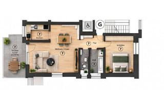 Wohnung kaufen in Dreieichstraße 30a, 63179 Obertshausen, Moderne 2-Zimmer-Erdgeschosswohnung mit Terrasse & Garten – Stellplatz+Außenstellplatz