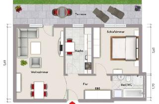 Wohnung kaufen in 50126 Bergheim, Bergheim-Zieverich! 2 Zimmer-Erdgeschosswohnung mit Gartenzugang!