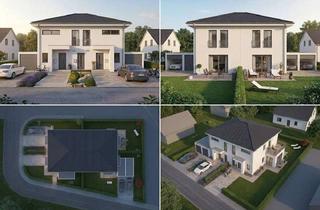 Haus kaufen in 82178 Puchheim, Modernes Doppelhaus auf großem Grundstück 2 Stellplätze je Einheit & sonnige Gärten