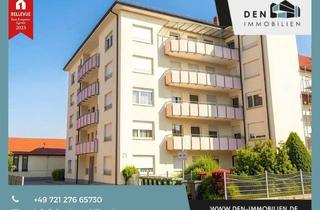 Wohnung kaufen in 76646 Bruchsal, Stilvolle 3-Zi.-WHG im 4.OG, 2x Balkon, Aufzug, Garage und Keller – 4,3% Kapitalanlage in Bruchsal