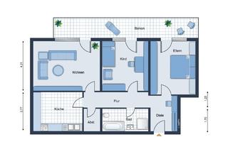 Wohnung kaufen in 76297 Stutensee, Gut vermietet und provisionsfreiin Stutensee-Blankenloch 5. OG3 Zi. Wohnung, 90 m², Balkon, TG,