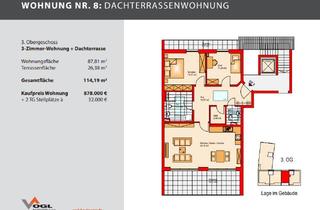 Penthouse kaufen in Römerstraße 46 48 48a, 82205 Gilching, 3-Zimmer Penthouse Wohnung mit 2 Dachterassen