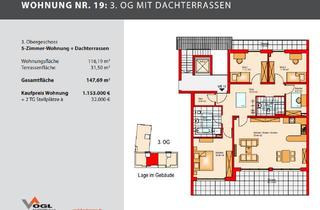Penthouse kaufen in Römerstraße 46 48 48a, 82205 Gilching, Großzügige 5-Zimmer Penthouse Wohnung mit 2 Dachterrassen
