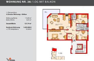 Wohnung kaufen in Römerstraße 46 48 48a, 82205 Gilching, 4-Zimmer Wohnung mit Balkon