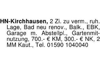 Wohnung mieten in 74078 Heilbronn, HN-Kirchhausen, 2 Zi. zu verm., ruh. Lage, Bad neu renov., Balk.