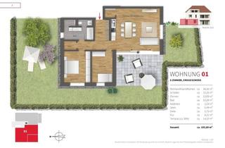 Wohnung kaufen in 86825 Bad Wörishofen, Gartenwohnung in Bad Wörishofen - Modernität trifft auf gefördertes Effizienzhaus 40!