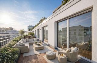 Penthouse kaufen in Tal, 80335 Maxvorstadt, Atrium-Penthouse in den Nymphenburger Höfen der Maxvorstadt - großzügige Außenflächen mit Alpenblick