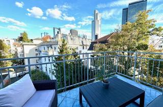 Wohnung mieten in Skylineblick, 60325 Westend-Süd, MÖBLIERT: Skylineblick und Dachterrasse, gemütliche Wohnung im Westend nahe MesseTurm