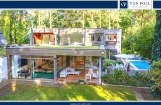 Villa kaufen in 14476 Potsdam, Top ausgestattete Bauhaus-Villa in bezaubernder Wald- und Seenlandschaft – Pool, PV, Kamin, SIEMATIC, Alarm u.v.m.