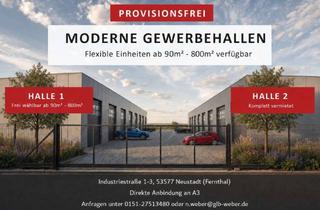 Gewerbeimmobilie mieten in Industriestraße 1-3, 53577 Neustadt, Moderne Gewerbehallen / Lagerflächen in Top-Lage an der A3 – flexibel ab 90 m² bis 800m²