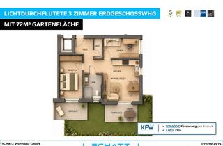 Wohnung kaufen in 71287 Weissach, 3-Zi-Erdgeschosswohnung mit 72m² Garten I Nr. 2