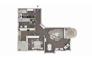Wohnung kaufen in 74653 Künzelsau, Stilvolle Eigentumswohnung mit offenem Grundriss, zwei Balkonen und zwei Tiefgaragenstellplätze