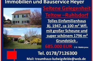 Einfamilienhaus kaufen in 14513 Teltow, Teltow - Traumhaftes Wohlfühlhaus in Teltow Ruhlsdorf- Großzügiges Grundstück mit Charme und Komfort