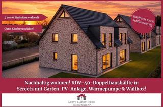 Doppelhaushälfte kaufen in 23611 Bad Schwartau, Nachhaltig wohnen!KfW-40-Doppelhaushälfte inSereetz mit Garten, PV-Anlage,Wärmepumpe & Wallbox