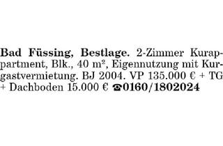 Wohnung kaufen in 94072 Bad Füssing, Bad Füssing, Bestlage. 2-Zimmer Kurappartment, Blk.