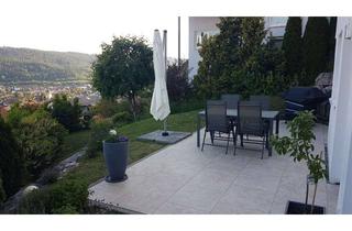 Wohnung mieten in Obere Halde, 73655 Plüderhausen, Aussicht aus eigenem Garten mit Bürobereich