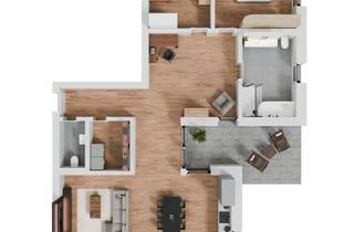 Wohnung mieten in 94315 Eglsee, Zukunftsorientiert wohnen: 3-Zimmer-Wohnung nach QNG-Standard in Straubing