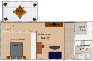 Wohnung mieten in Schepp Allee 13, 64295 Darmstadt, 1,5-Zimmer-Wohnung mit Süd-Loggia in Darmstadt-West