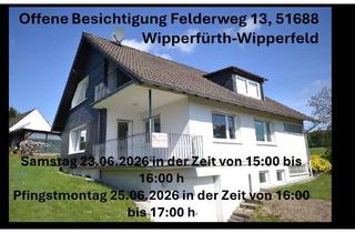 Haus kaufen in Felderweg 13, 51688 Wipperfürth, Offene Besichtigung, Sa.,23.06.26, 15:00 bis 16:00 h u. Pfingstmontag 16:00 bis 17:00 h, Wip