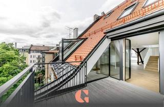 Wohnung mieten in 81675 München, Bogenhausen - Luxus-Dachterrassenwohnung – Exklusives Wohnen im prachtvollen Altbaujuwel