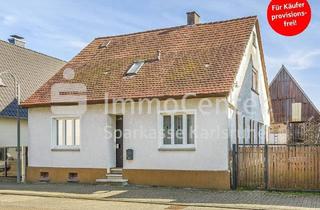 Haus kaufen in 76297 Stutensee, Stutensee / Spöck - Neunanfang mit Potenzial: Wohnhaus mit Scheune, Terrasse & Sauna in Stutensee-Spöck