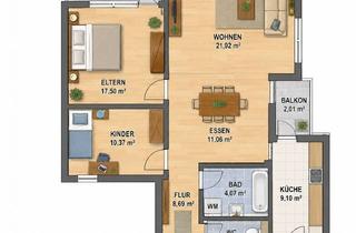 Wohnung mieten in Falkenstraße 60, 74199 Untergruppenbach, Schöne 3,5 Zimmer Wohnung mit 2 Balkone und Stellplatz