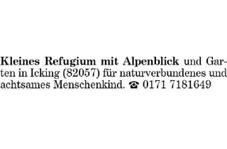 Immobilie mieten in 82057 Icking, Kleines Refugium mit Alpenblick und Garten in Icking (82057)