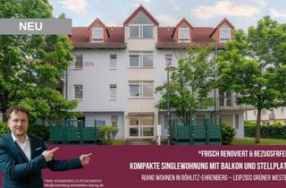 Wohnung kaufen in Carl-Meyer-Straße 5 WE53, 04178 Böhlitz-Ehrenberg, frisch renoviert und bezugsfrei - Kompakte Singlewohnung mit Balkon & Stellplatz im Leipziger Westen