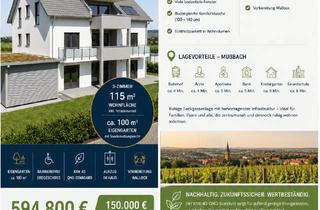 Wohnung kaufen in Am Stecken, 67435 Mußbach, Exklusive barrierefreie Neubau-Gartenwohnung KfW 40 QNG förderfähig mit 115 m² | Eigengarten uvm.