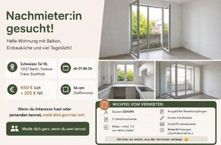 Wohnung mieten in Schweizer Tal 10, 13127 Französisch Buchholz, Nachmiete gesucht für schöne, helle 2Raumwohnung in Französisch-Buchholz
