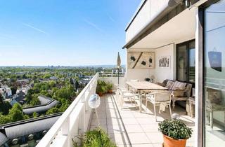 Wohnung kaufen in 60598 Sachsenhausen, Panorama über den Dächern Frankfurts – Stilvolle DG-Wohnung mit XXL-Terrasse