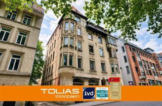 Wohnung kaufen in 70180 Stuttgart, Stuttgart - Stuck & Stadtgeflüster: 5-Zimmer-Altbauwohnung mit Balkon im Heusteigviertel