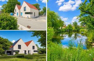 Haus mieten in 48163 Albachten, Zwei exklusive Neubau-Doppelhaushälften mit familienfreundlichem Wohnkonzept & Privatteich