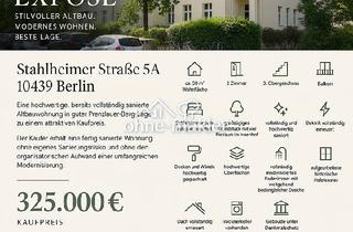 Wohnung kaufen in Prenzlauer Berg, 10439 Berlin, Hochwertig sanierte 2-Zimmer-Altbauwohnung mit Balkon im Prenzlauer Berg